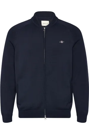 GANT Casual Cotton Bomber Cardigan Navy