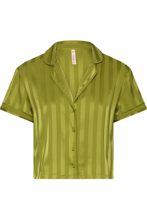 Hunkemöller Jacket Ss Satin Jacquard Green