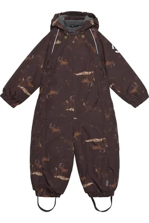 Mikk-Line Polyester Baby Suit - Aop Forest Brown