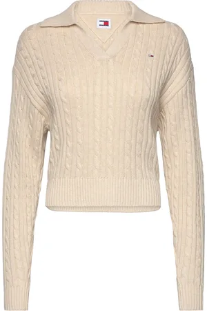 Tommy Hilfiger Tjw Cable Rugby Sweater Cream