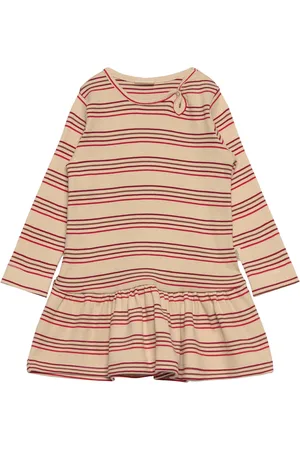 Petit Piao Dress L/S Modal Striped Beige