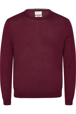 GANT Extrafine Merino Wool C-Neck Burgundy