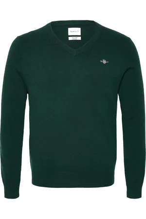 GANT Extrafine Lambswool V-Neck Green