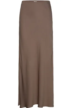 Twist & tango Tyne Satin Midi Skirt Brown
