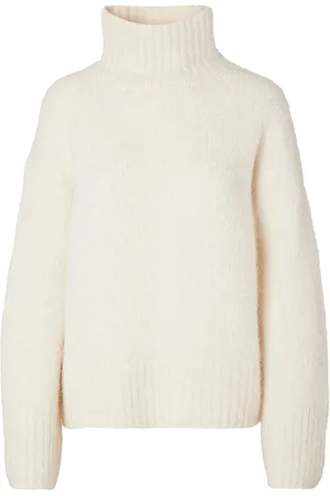 SELECTED Slfgabella Ls Knit High-Neck W Cream