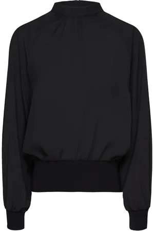French Connection Krista Knit L/S Stand Nk Top Black