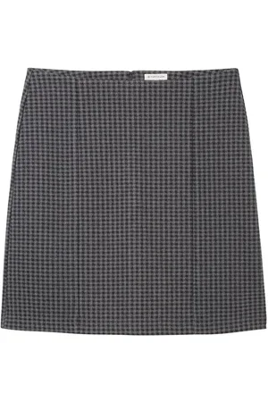TOM TAILOR Cosy Checked Skirt Grey