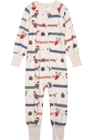 Geggamoja Bamboo Two Way Zip Pyjamas 65 86/92 Cream