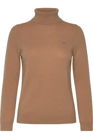 GANT Extrafine Lambswool Blend Rollneck Brown