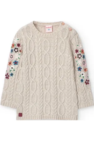 Boboli Knitwear Dress For Baby Girl Cream