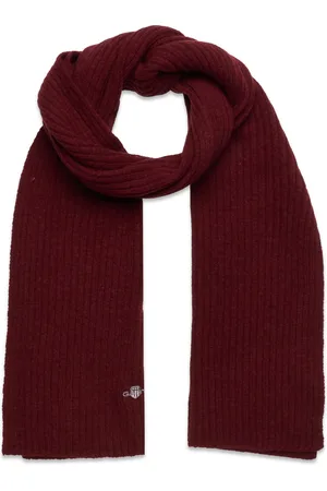 GANT Unisex. Shield Wool Knit Scarf Red