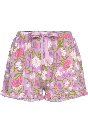 Hunkemöller Short Jersey Ruffle Flower Purple