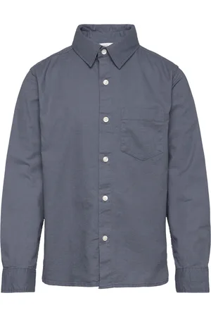 MANGO Chest-Pocket Cotton Shirt Blue