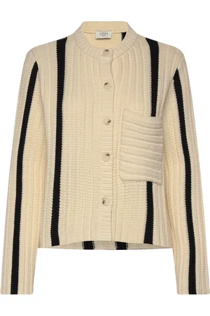 Norr Stilla Blocking Knit Cardigan Beige