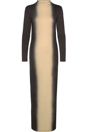 Rabens Saloner Graffiti Long Jersey Dress - Lykka Beige Rabens Sal R