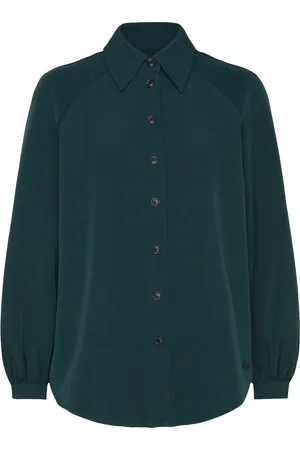 Scotch&Soda Crepe Peasant Sleeve Overshirt Green