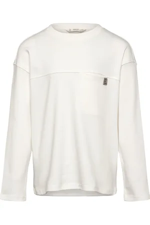 MANGO Long Sleeve Cotton T-Shirt White