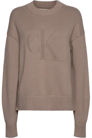 Calvin Klein Ck Intarsia Loose Sweater Beige