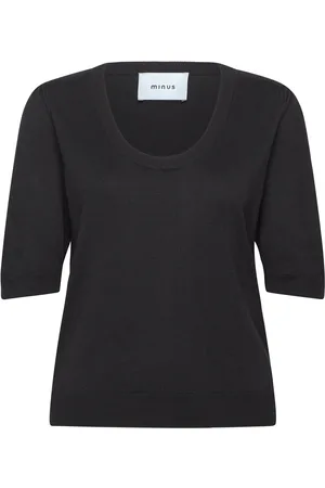 Minus Pam Scoop Neck Knit T-Shirt Black