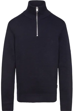 JACK & JONES Jprblamilano Stitch Knit Half Zip Jnr Navy Jack & J S