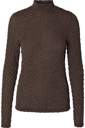 SELECTED Slftimmi Ls High Neck Structure Top Brown