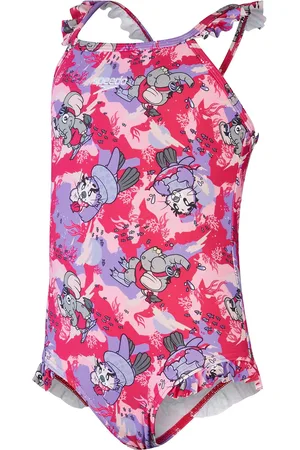 Speedo Girls Learn To Swim Printed Frill Thinstrap Pink
