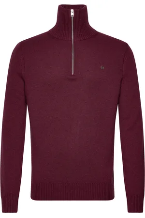 Morris Hertford Half Zip Burgundy