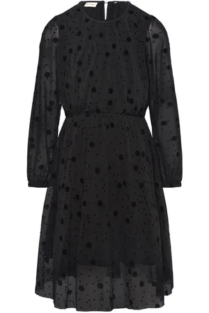 Minymo Dress Ls W. Flock Black