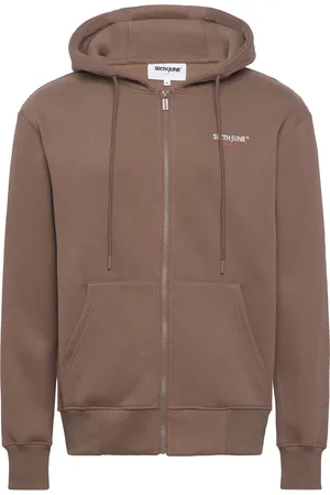 Sixth June Essentiel Bit Ls Zip Up Hoo Brown