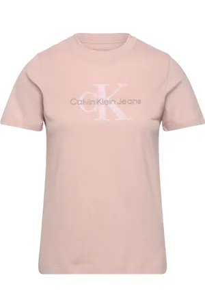 Calvin Klein Chenille Monologo Regular Tee Pink