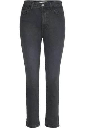 MANGO Claudia Slim-Fit Cropped Jeans Grey