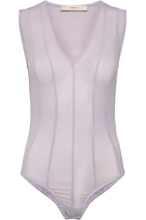 REMAIN Birger Christensen Bodysuit With Cutlines Purple