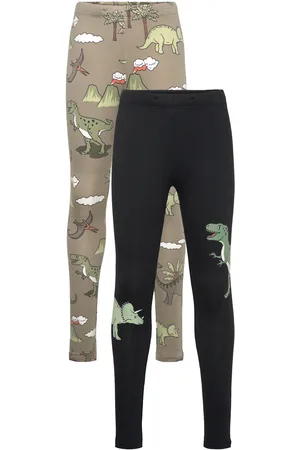 Lindex Leggings 2 Pack Dino Khaki