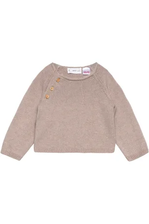 MANGO Buttons Detail Knit Sweater Beige