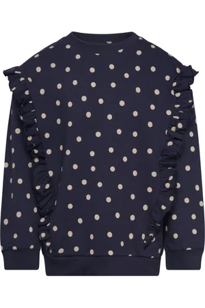 Petit Piao Sweat Shirt Line Ruffel Navy