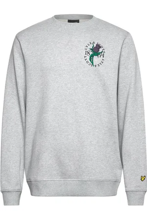 Lyle & Scott Thistle Flora Printed Crew Neck Sweatshirt Grey