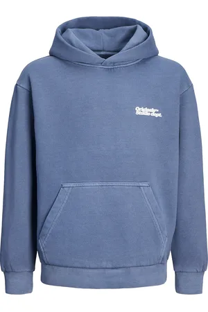 JACK & JONES Jorvermont Wash Sweat Hood Jnr Blue Jack & J S