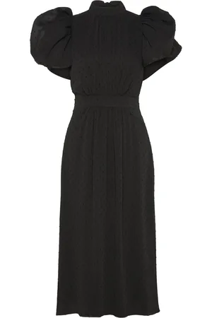 ROTATE Puff Sleeve Midi Dress