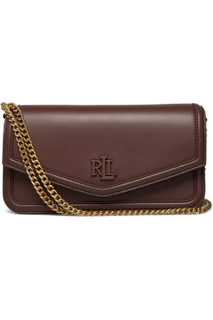 Ralph Lauren Nappa Leather Medium Sawyer Bag Brown