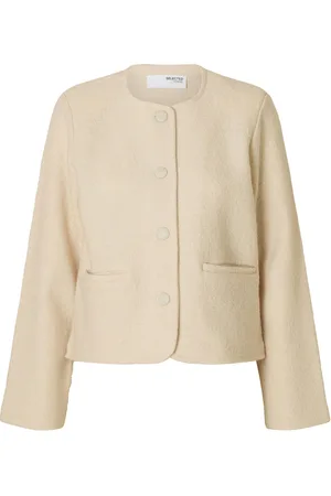 SELECTED Slfdarla Ls Knit Short Cardigan D2 Cream