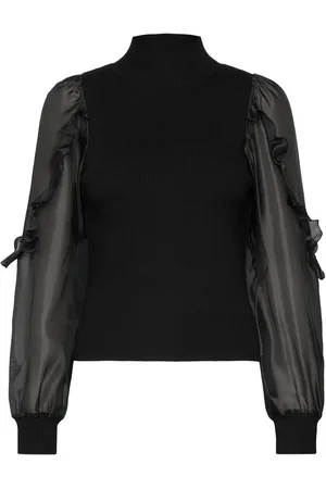 French Connection Krista Organza Puff Slv Top Black