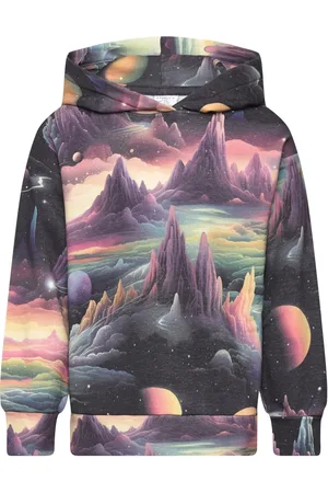 Lindex Sweatshirt Hood Space Landscap Patterned