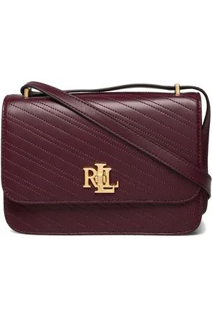 Ralph Lauren Stitched Nappa Leather Medium Sophee Bag Burgundy