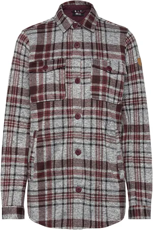 Whistler Milly W Checked Fleece Shirt Burgundy
