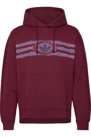 adidas Archive Graphic Print Hooded Sweat Burgundy