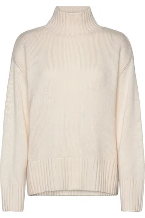 Object Objagnes Lo Ls H.neck Knit Pullover Noos Cream