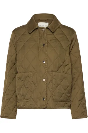 GANT Quilted Cord Detailed Jacket Khaki