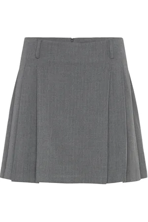 MANGO Pinstriped Pleated Skirt