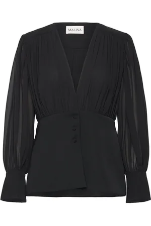 By Malina Wilhelmina Wrap Detail Chiffon Blouse