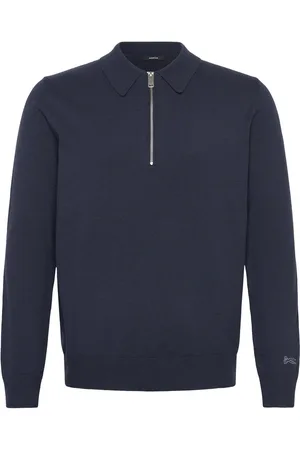 Denham Mens Pullover Lg. Sleeve Polo Neck Navy